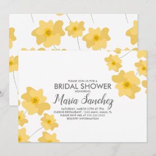 Convite Primavera Poppta Chá de panela Floral Amarelo Bri