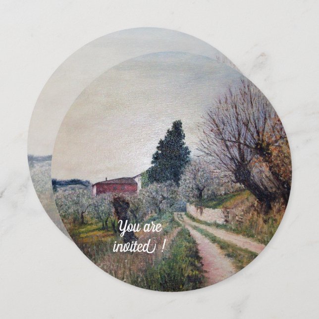 CONVITE PRIMAVERA PRECOCE NA PAISAGEM DA TOSCANA (Frente/Verso)