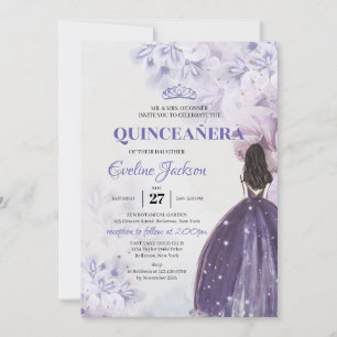 Convite Primavera roxas princesa Dress Quinceanera