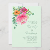 Primavera Summer Bold Floral Sage Casamento Verde 