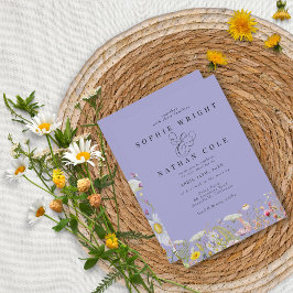 Convite Primavera Summer Wildflower Periwinkle Boho Weddin