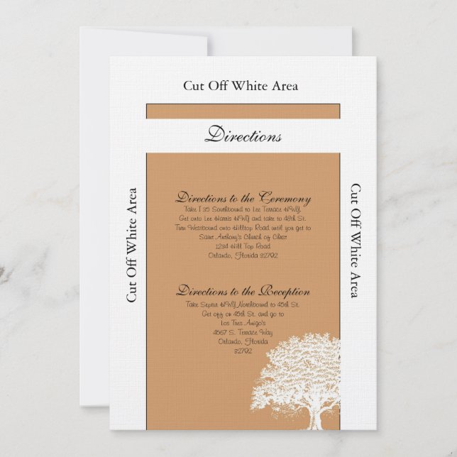 Convite Primavera Tree Brown/White Wedtions Direction Card (Frente)
