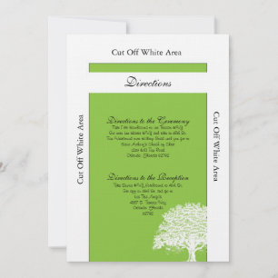 Convite Primavera Tree Green/White Wedding Direction Card
