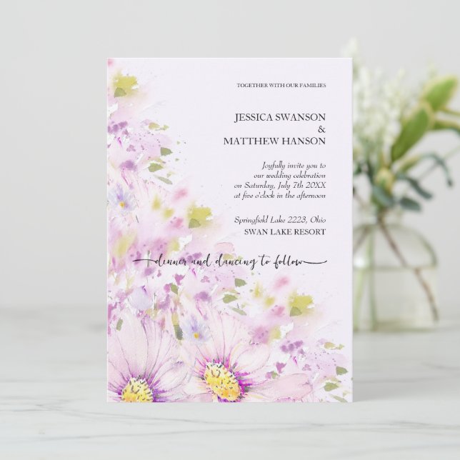 Convite Primavera Verão Floral Boho Jardim (Em pé/Frente)