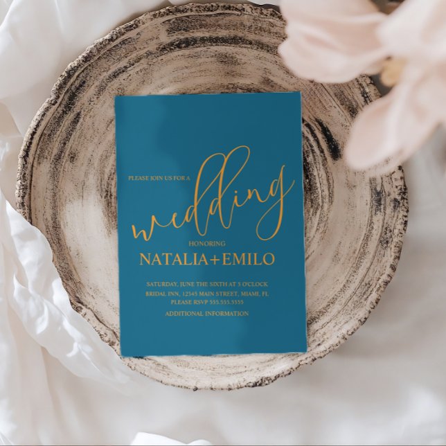 Convite Primavera Verão Laranja Azul  (Criador carregado)