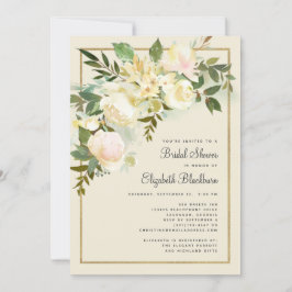 Convite Primavera Verde elegante e Chá de panela Chic Dour