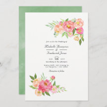 Primavera Watercolor Peonies QR Code RSVP Casament