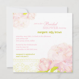 Convite Primavera Watercolor Peony Chá de panela