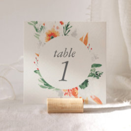 Convite Primavera Watercolor Wildflower Wedding Table Numb