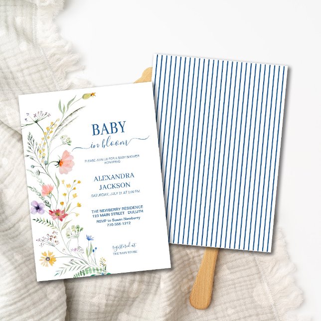 Convite Primavera Wildflower Baby in Bloom Invitation (Criador carregado)