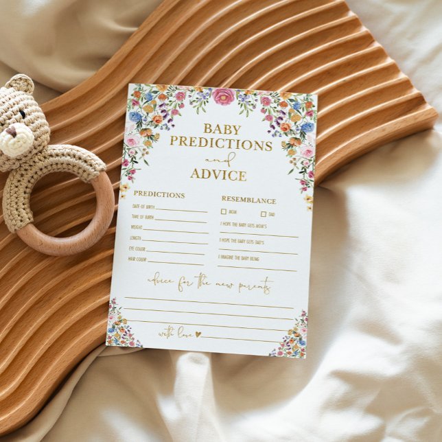 Convite Primavera Wildflower Baby Predictions & Advice Car (Criador carregado)