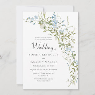 Convite Primavera Wildflower Blue Green Weding