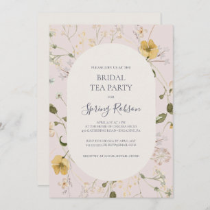 Convite Primavera Wildflower   Blush Bridal Tea Party
