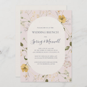 Convite Primavera Wildflower   Blush Wedch Brunch