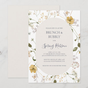 Convite Primavera Wildflower   Brunch branco e Chá espuma