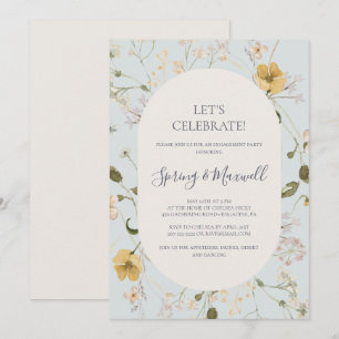Convite Primavera Wildflower   Celebração De Vamos Azul 