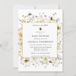 Convite Primavera Wildflower | Chá de fraldas de abelhas