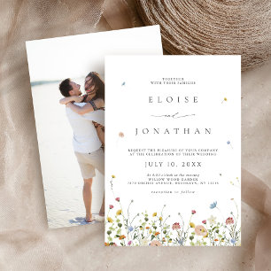 Convite Primavera Wildflower Garden Floral Boho Casamento 