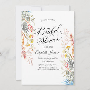 Convite Primavera Wildflower Meadow Chá de panela Seco