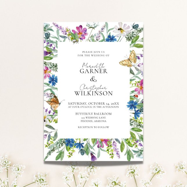 Convite Primavera Wildflower Wedding (Criador carregado)