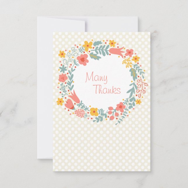 Convite Primavera Wreath Obrigado Notecard (Frente)
