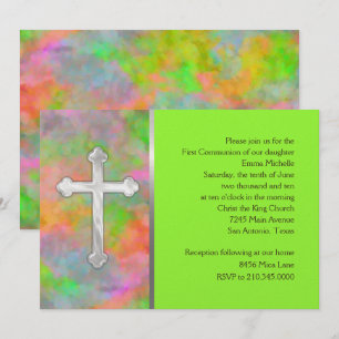 Convite Primeira Abstrato de Comunicação com Cru