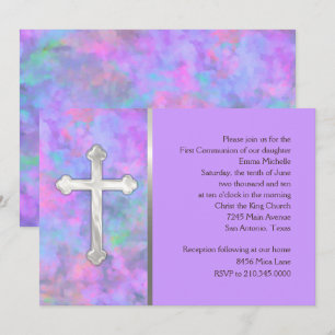 Convite Primeira Abstrato de Comunicação com Cru