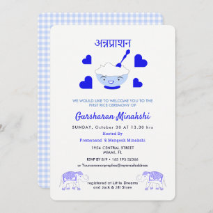 Convite Primeira Cerimônia de Rice Annaprashan