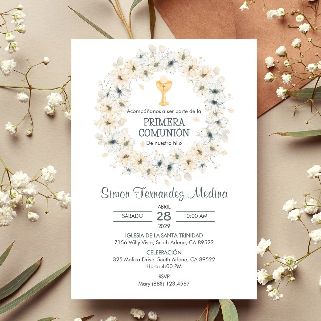 Convite Primeira comuna espanhola de Chalice (Criador carregado)