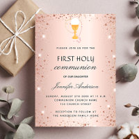Primeira comuna rosa gold chalice host