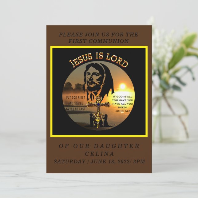 Convite Primeira Comunhão (Em pé/Frente)