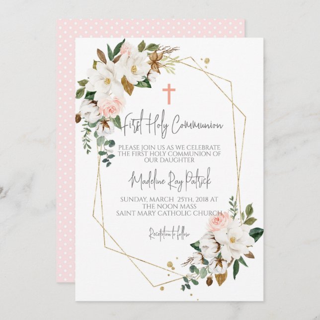 Convite Primeira Comunhão (Frente/Verso)
