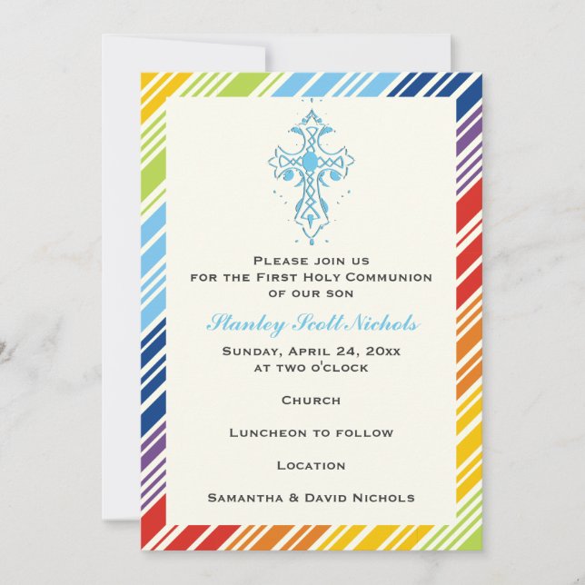 Convite Primeira Comunhão/Batismo/Confirmação (Frente)