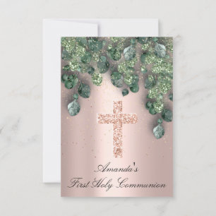 Convite Primeira Comunhão Batismo Cruz Cristã Única