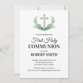 Convite Primeira comunhão da folha verde