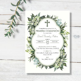 Convite Primeira Comunhão de Garota da Primeira Comunhão