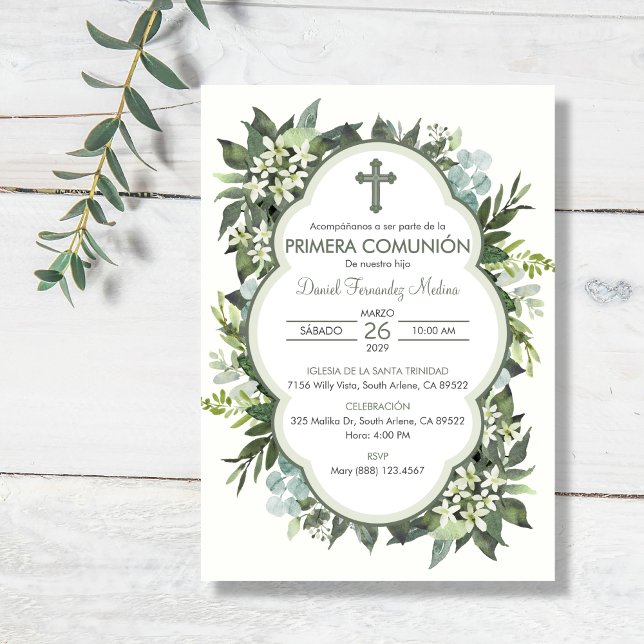 Convite Primeira Comunhão de Garota da Primeira Comunhão (Criador carregado)