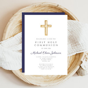 Convite Primeira Comunhão de Marinhos Religiosos Blue Boy