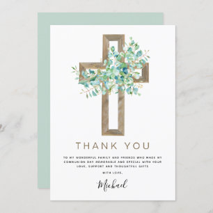 Convite Primeira Comunhão Obrigado Sábio Eucalyptus