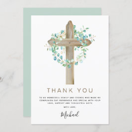 Convite Primeira Comunhão Obrigado Sage Eucalyptus Inv