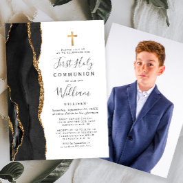 Convite Primeira Comunhão Personalizada com Foto em Ágata 