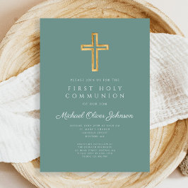 Convite Primeira Comunhão Religiosa Cruz Verde