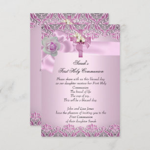 Convite Primeira Comunhão Sagrada 1rua Cruzando Meninas Bo