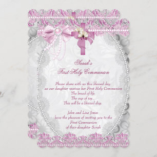 Convite Primeira Comunhão Sagrada 1rua Cruzando Meninas Br