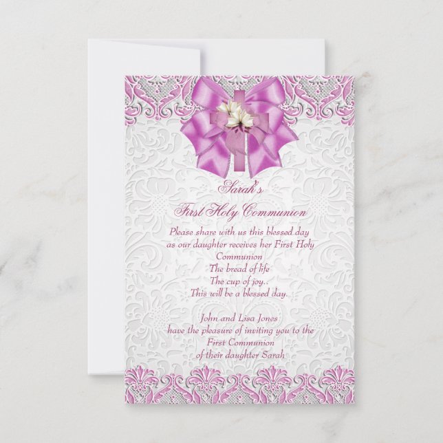 Convite Primeira Comunhão Sagrada 1rua Cruzando Raparigas  (Frente)