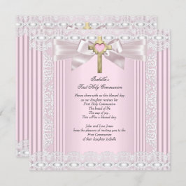 Convite Primeira Comunhão Sagrada 1rua Meninas Cruzam Lace