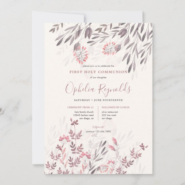 Convite Primeira Comunhão Santa Noite de Verão (Frente)