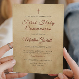Convite Primeira Comunhão Simples e Elegante