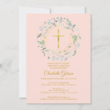 Primeira Comunhão Verde Rosa Bege Dourado