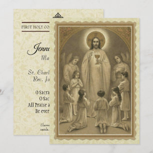CONVITE PRIMEIRA COMUNIÃO SAGRADA JESUS CRIANÇAS LEMBRANÇA